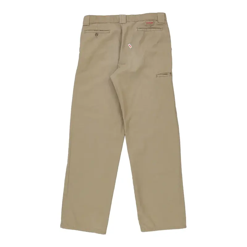 Dickies Double Knee Trousers - 30W UK 10 Beige Polyester Blend