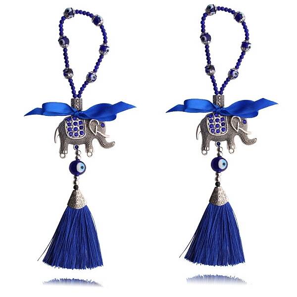 Alloy Rhinestone Elephant Pendant Decoration