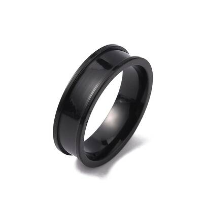 201 Stainless Steel Grooved Finger Ring Settings