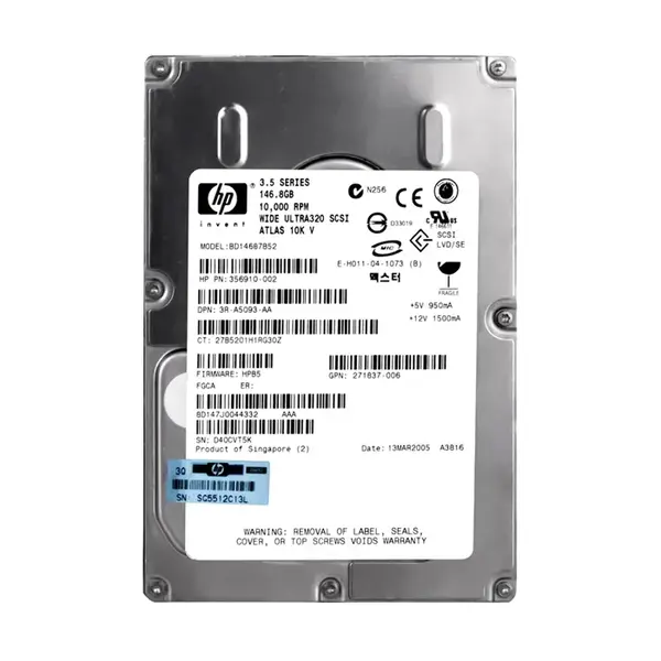 356910-002 HP 146GB Ultra-320 SCSI 10000 3.5-inch Hard Drive