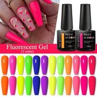 Fluorescent Gel Nail Polish, 1 Piece 7ML UV LED Nail Art Gel, Nail Polish for Home Salon Nail Art, Perfect DIY Nail Art Gift...