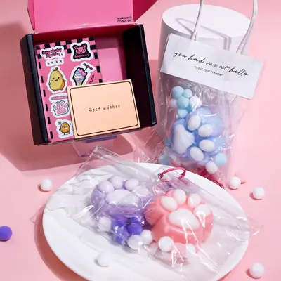 3PCS[Gifts for kids]squishy paw squeeze toy taba squishy toy mochi decompression toy very suitable birthday gift Children's D...