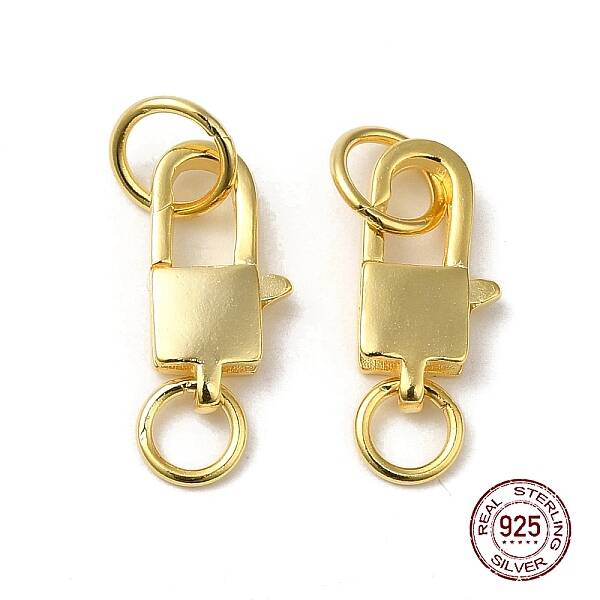 925 Sterling Silver Lobster Claw Clasps with Jump Rings