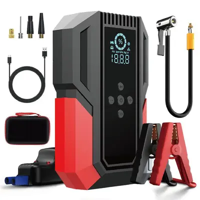 Portable Car Jump Starter with Air Compressor, 3000A 150 PSI Battery Jumper Starter Portable (7.5L Gas/6.0L Diesel), 12V Car ...