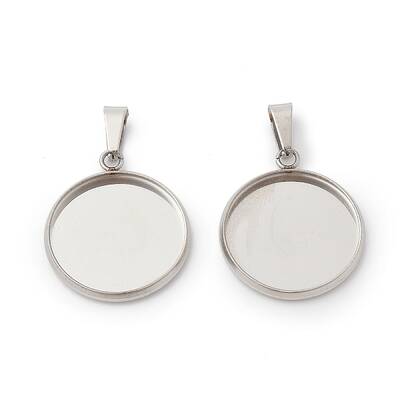 304 Stainless Steel Pendant Cabochon Settings