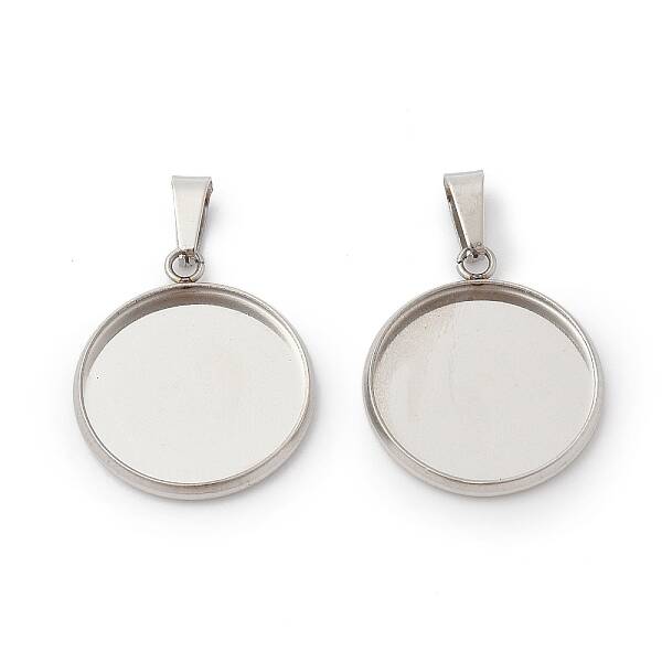 304 Stainless Steel Pendant Cabochon Settings
