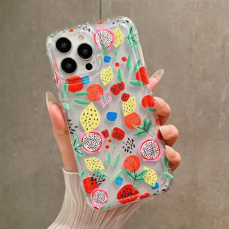 Fashion Fruit Pattern Phone Case for Summer, Anti-fall Fully Edged Mobile Phone Case, Shockproof Case Cover for iPhone X 11 1...