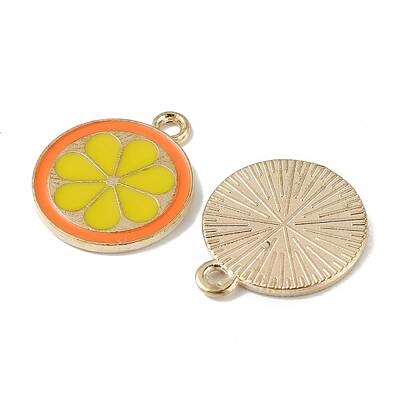 Light Gold Tone Alloy Enamel Pendants