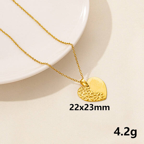 304 Stainless Steel Heart Pendant Necklaces