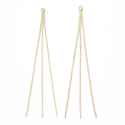 Brass Boston Link Chain Tassel Big Pendants