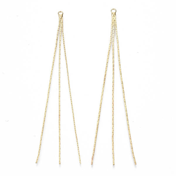 Brass Boston Link Chain Tassel Big Pendants