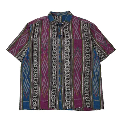 Unbranded Cropped Short Sleeve Shirt - XL Multicoloured Cotton
