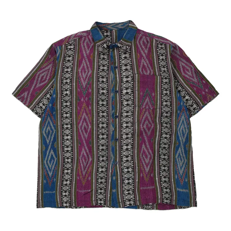 Unbranded Cropped Short Sleeve Shirt - XL Multicoloured Cotton