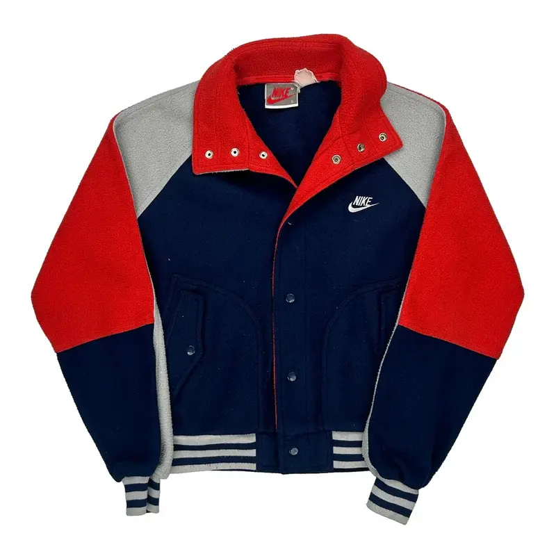 Nike Varsity Jacket - Small Navy Wool Blend