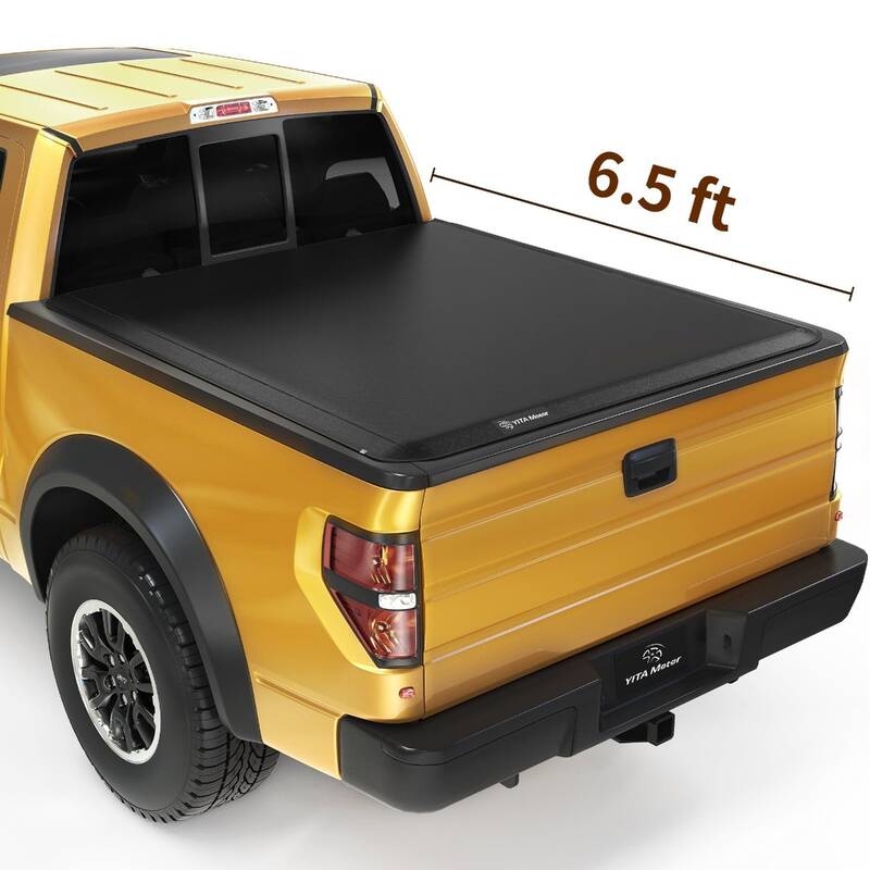 YITAMOTOR® 2009-2014 Ford F-150 (Excl. Raptor Series) 6.5 ft Bed Soft Roll Up Truck Bed Tonneau Cover