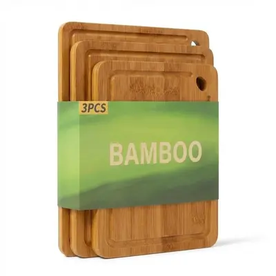 Garvee 3-Piece Deep Carbonized Bamboo Cutting Board Set with Holder – Multi-Size Wooden Chopping Boards for Kitchen, Durabl...