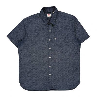 Levis Graphic Short Sleeve Shirt - Large Blue Cotton