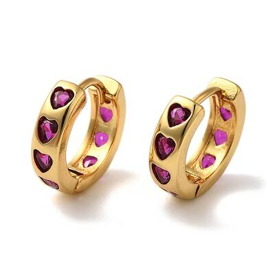 Rack Plating Brass Micro Pave Cubic Zirconia Hoop Earrings