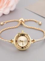 Women's Elegant Rhinestone Decorated Slide Adjustable Quartz Watch, Exquisite Trendy Wristwatch, Fashionable Watch for Women ...
