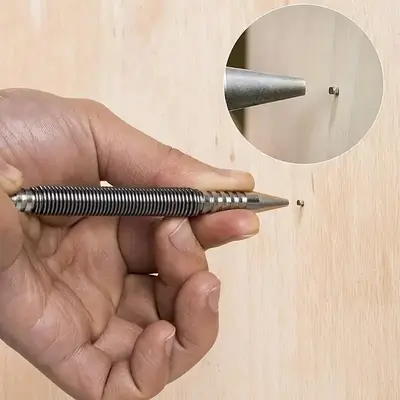 Spring Center Punch, Double Headed Nail Installer, Loaded High Carbon Steel Nail Punch, Door Hinge Pin Remover, Woodworking T...