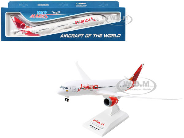 Boeing 787-8 Commercial Aircraft Avianca (N796AV) White with Red Tail (Snap-Fit) 1/200 Plastic Model by Skymarks