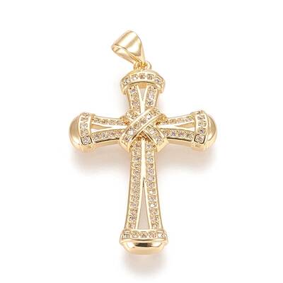 Brass Micro Pave Cubic Zirconia Pendants