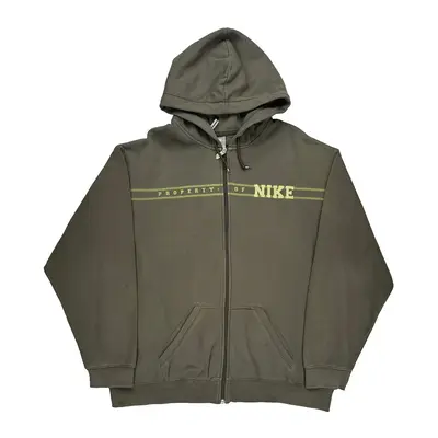 Nike Hoodie - 2XL Khaki Cotton Blend