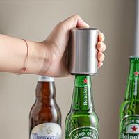 Premium Magnetic Bottle Opener – Automatic Push-Down Stainless Steel Beer Opener with Cap Catcher, No-Slip Grip for Kitchen...
