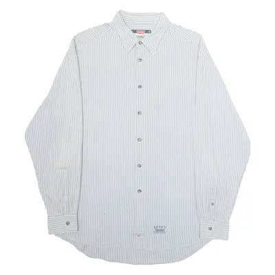 LEVI'S Mens Shirt Grey Pinstripe Long Sleeve M