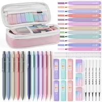 Nicpro 39 Pack Aesthetic School Supplies with Big Capacity Pen Case, 12 Color Pastel Highlighters, 5 Quick Dry Retractable Bl...