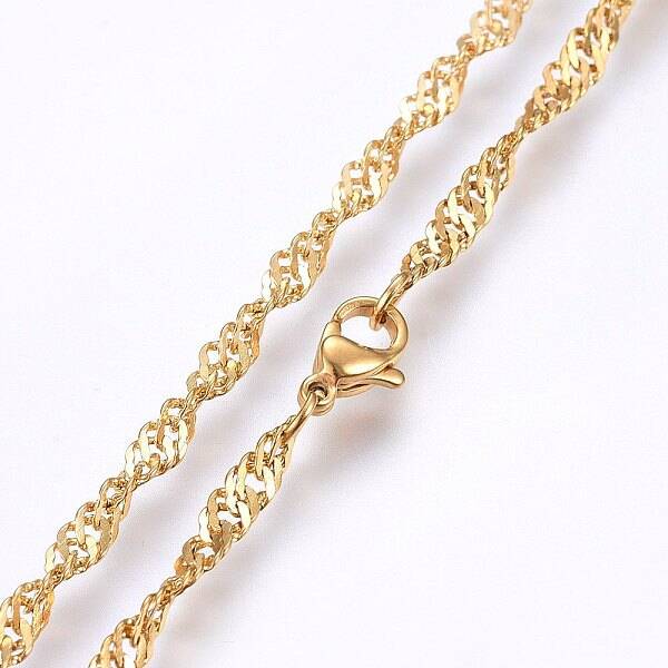 304 Stainless Steel Singapore Chain Necklaces