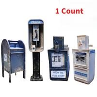 Miniature American Payphone in 1:12 Scale, Mini Vintage Style Phone Booth Mailbox Model Decoration, Suitable for Collection a...