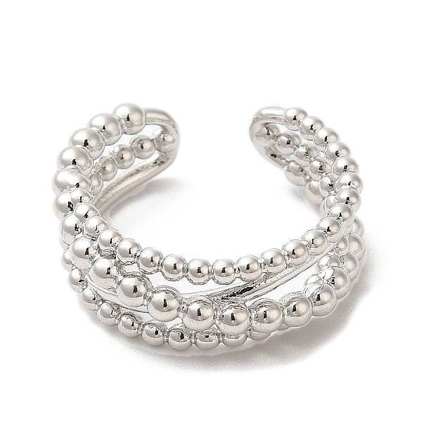 Rack Plating Brass Criss Cross Open Cuff Rings for Women