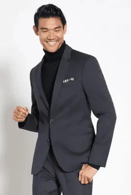 Suit And Turtleneck Combo - Turtleneck Prom Outfits - Prom Turtleneck   Black Suit