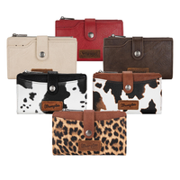 Wrangler Wallet for Women Cow Print Bifold Wallet Card Cases & Money Organizers