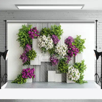 Modern White Wall Plant Floral Spring Photo Backdrop - Aperturee