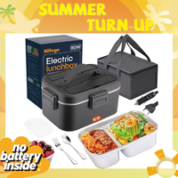 Electric Lunch Box Food Heater for Adults, Heated Lunch Box 12V/24V/110V Portable Food Warmer for Car/Truck/Office 1.8L Remov...