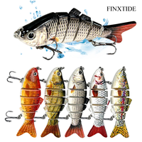 FINXTIDE 5 Pieces/set Fishing Lures Set Multi Segments Jointed Hard Bait 3.9in/0.56oz,Bionic Hard Fishing Bait Suitable for F...