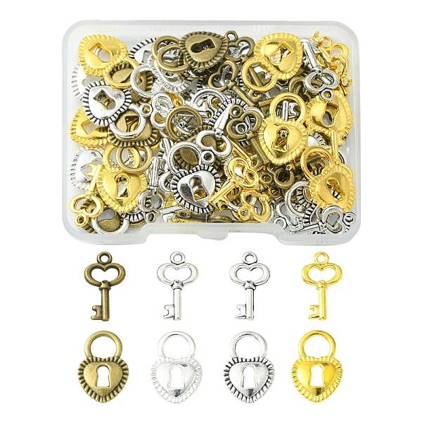 80Pcs 8 Style DIY Alloy Pendants