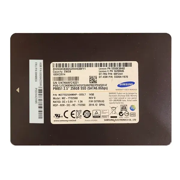 FRU00HM924 Lenovo 256GB TLC SATA 6GB/s Opal 2.0 2.5-Inch Internal Solid State Drive