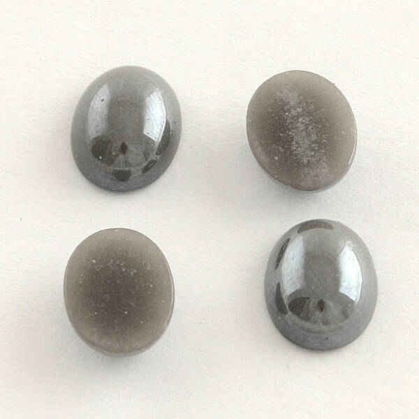 Pearlized Plated Opaque Glass Cabochons