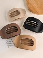 4pcs Solid Color Oval Hair Clips for Women | Matte Frosted Acrylic Hair Clip Set | No Crease Large Flat Clips | Minimalist Ha...