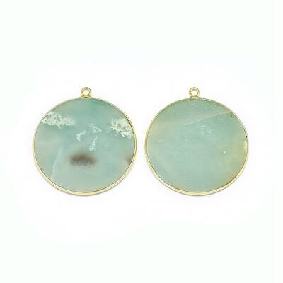 Natural Flower Amazonite Pendants