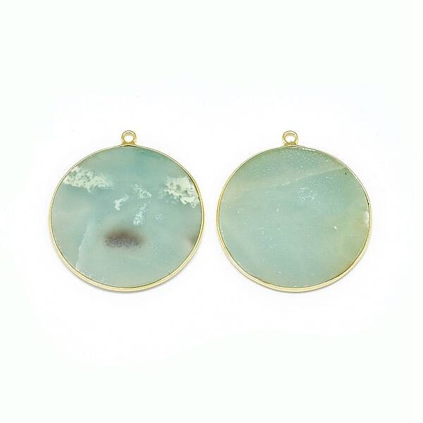 Natural Flower Amazonite Pendants