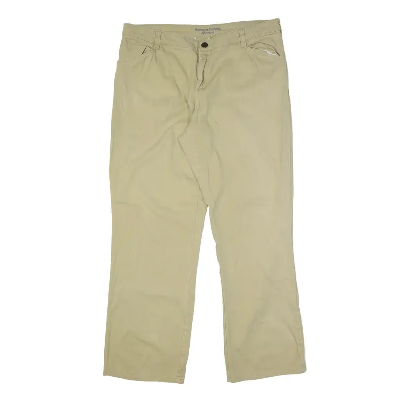 DICKIES Curvy Workwear Trousers Beige Relaxed Straight Womens W34 L30