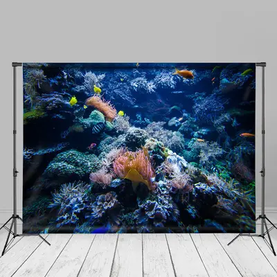 Underwater World Sea Fish Anemone Summer Backdrop - Aperturee