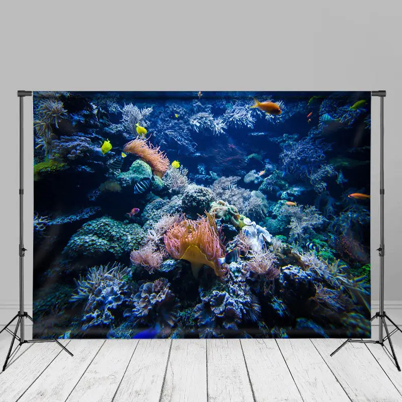 Underwater World Sea Fish Anemone Summer Backdrop - Aperturee