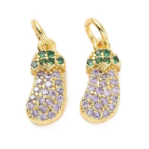 Brass Micro Pave Cubic Zirconia Pendants