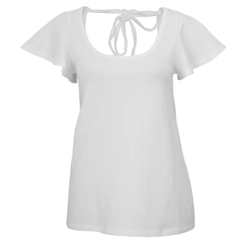 Organic Flutter Tee - White - M