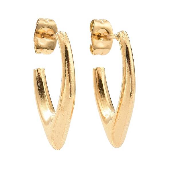 Ion Plating(IP) 304 Stainless Steel V-shape Stud Earrings